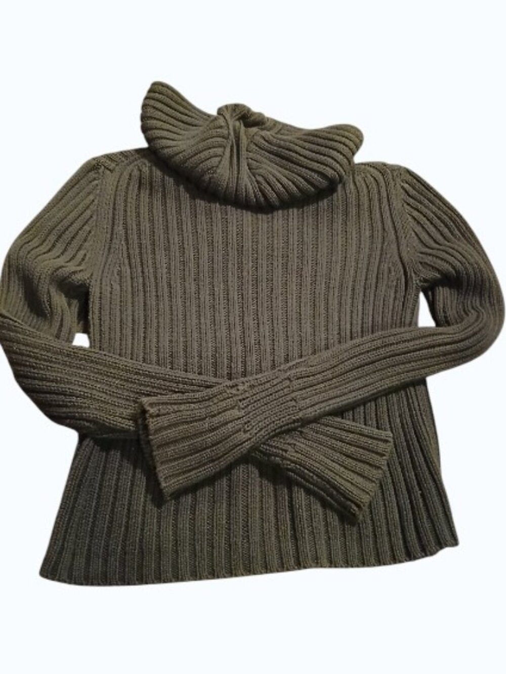 J. CREW Forest Green Ribbed Double Full Zip Hooded Cardigan - Picture 12 of 14